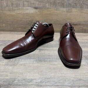 Calce Brown Leather Oxford Shoes Men's Size EU 46